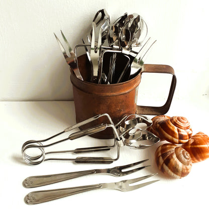 12 Piece Escargot Cutlery Set. Escargot Tongs and Forks from Tiggy & Pip - Just €90! Shop now at Tiggy and Pip