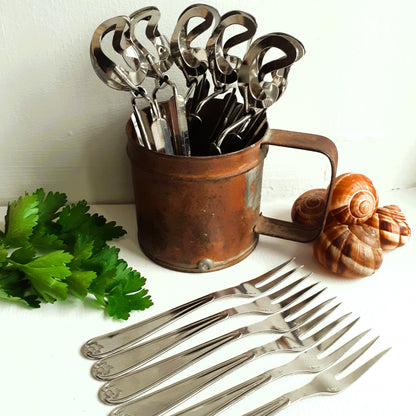 12 Piece Escargot Cutlery Set. Escargot Tongs and Forks from Tiggy & Pip - Just €90! Shop now at Tiggy and Pip