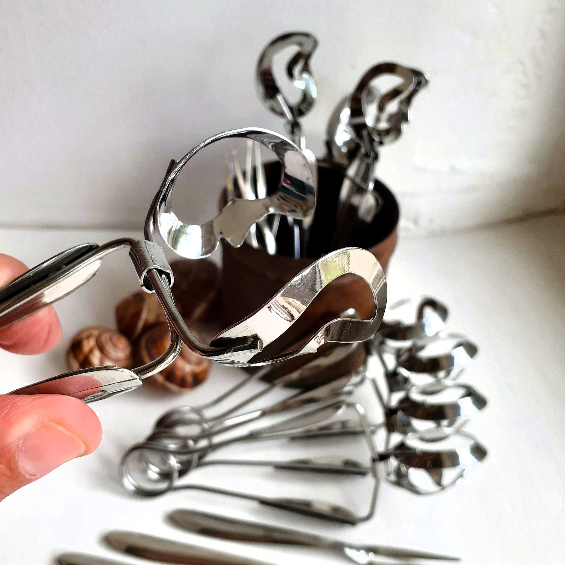 16 Piece Escargot Cutlery Set. Escargot Tongs and Forks from Tiggy & Pip - Just €120! Shop now at Tiggy and Pip