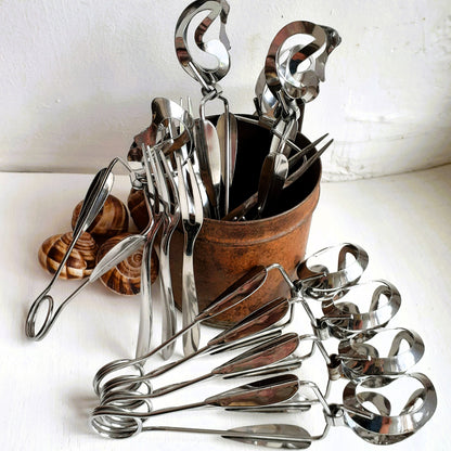 16 Piece Escargot Cutlery Set. Escargot Tongs and Forks from Tiggy & Pip - Just €120! Shop now at Tiggy and Pip