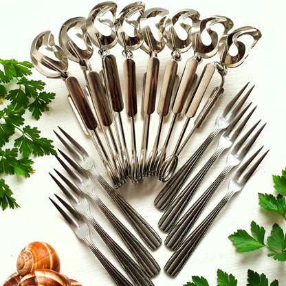 16 Piece Escargot Cutlery Set. Escargot Tongs and Forks from Tiggy & Pip - Just €120! Shop now at Tiggy and Pip