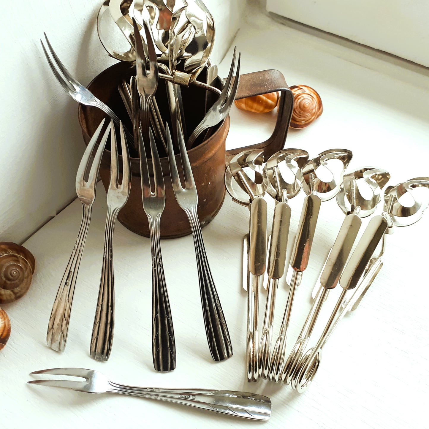 16 Piece Escargot Cutlery Set. Escargot Tongs and Forks from Tiggy & Pip - Just €120! Shop now at Tiggy and Pip