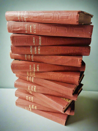 Stack of THIRTEEN 1860-1888 French Books. from Tiggy & Pip - Just €195! Shop now at Tiggy and Pip