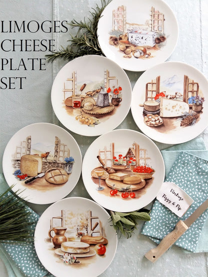 Six Limoges Porcelain Cheese Plates. from Tiggy & Pip - Just €138! Shop now at Tiggy and Pip