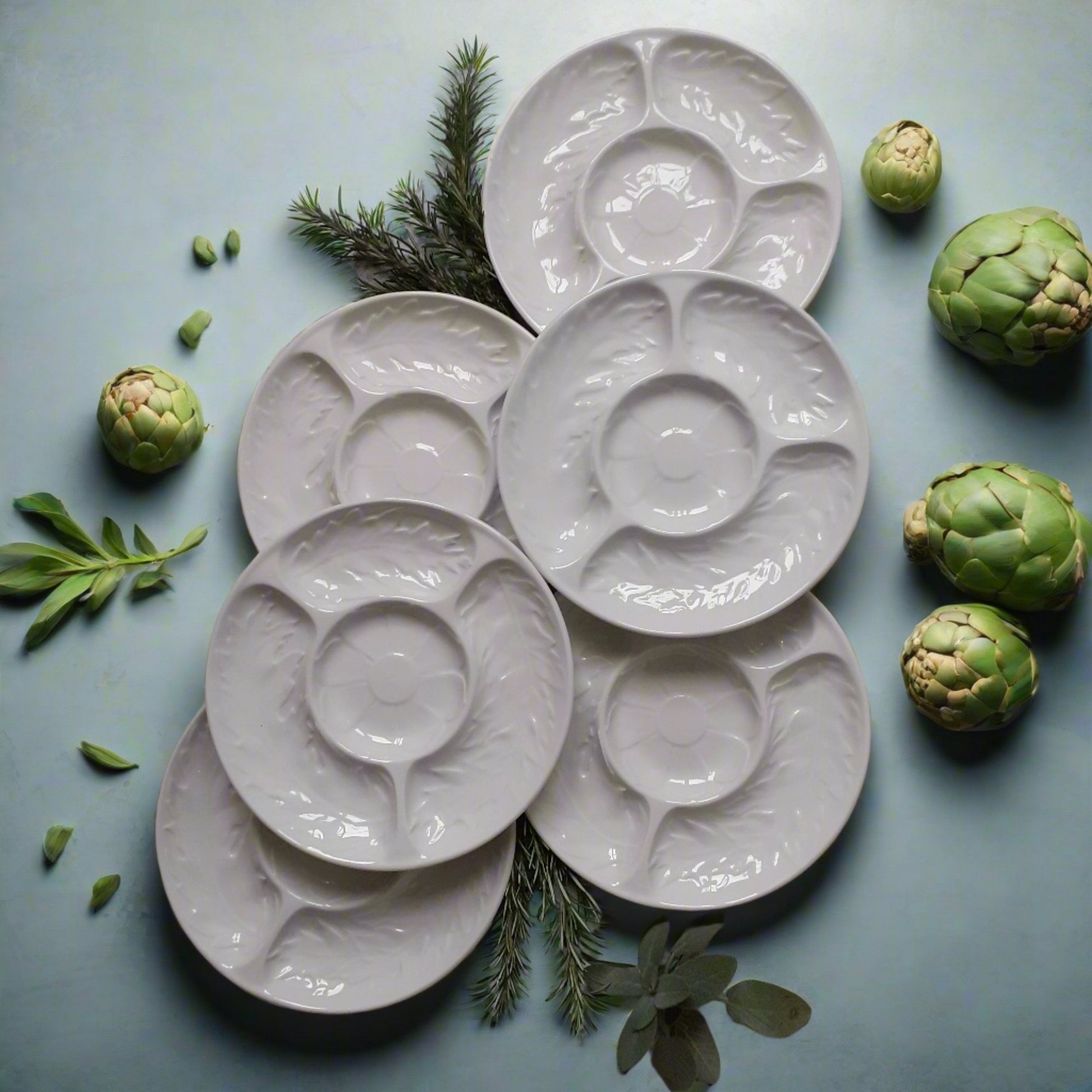 Set of Six 1970's Artichoke Plates from Tiggy & Pip - Just €168! Shop now at Tiggy and Pip