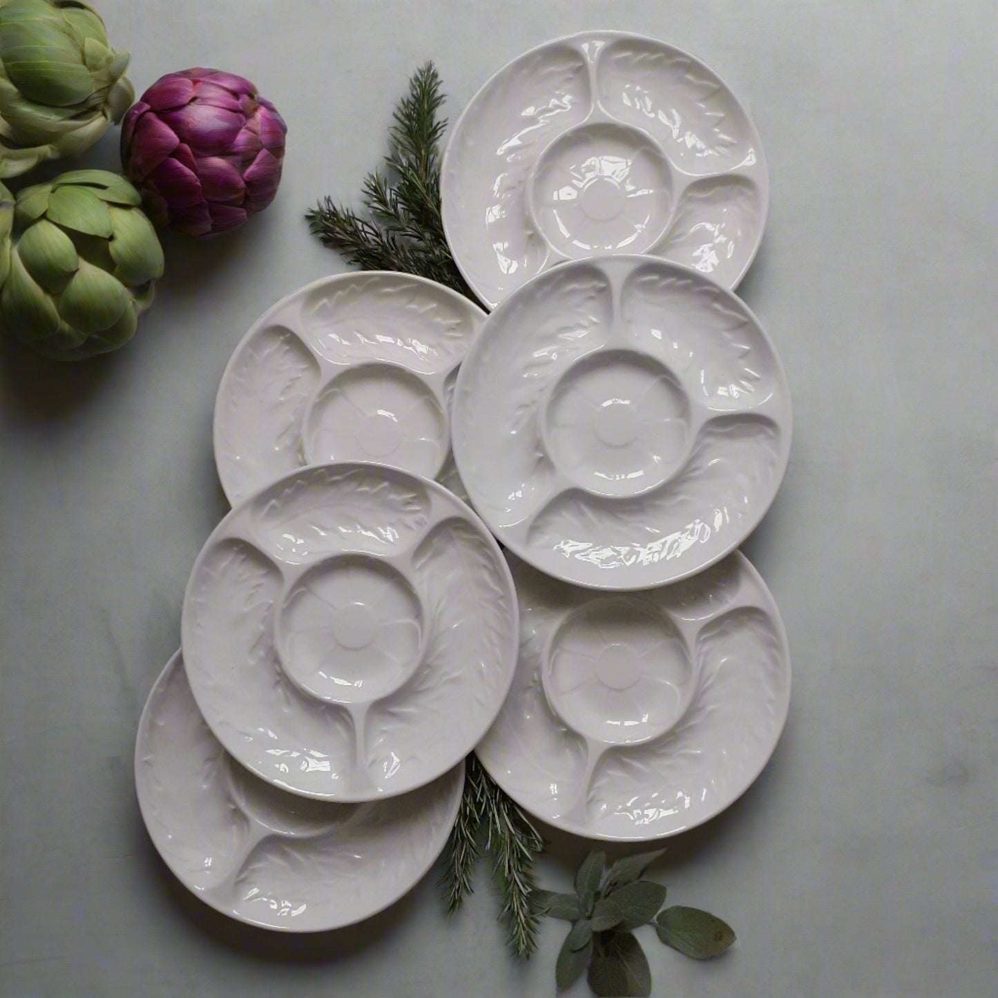 Set of Six 1970's Artichoke Plates from Tiggy & Pip - Just €168! Shop now at Tiggy and Pip