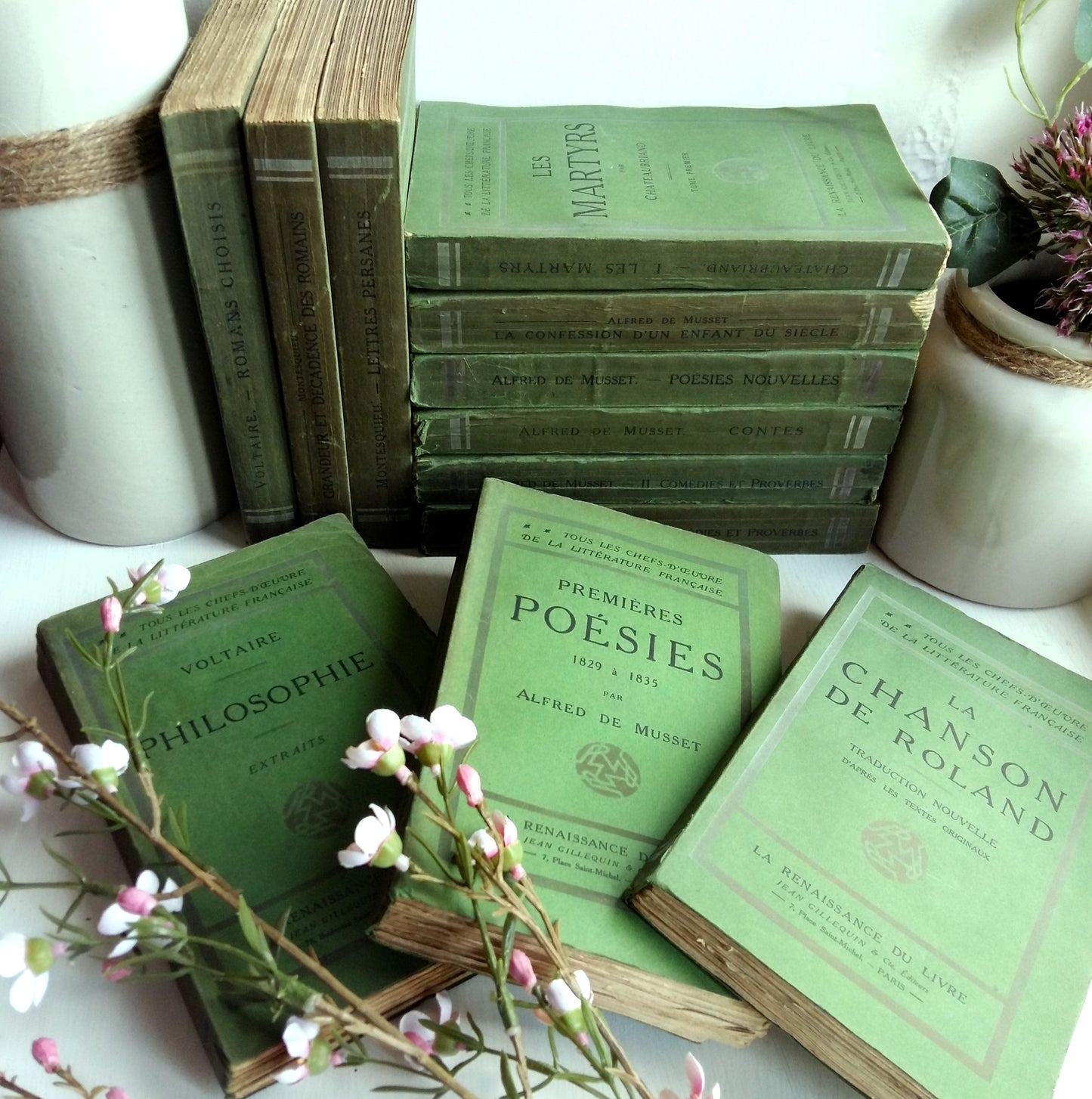 Green Book Stack of Classic French Literature from Tiggy & Pip - Just €180! Shop now at Tiggy and Pip