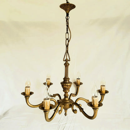 Antique, Heavy, Bronze 6 Arm Chandelier from Tiggy & Pip - Just €460! Shop now at Tiggy and Pip