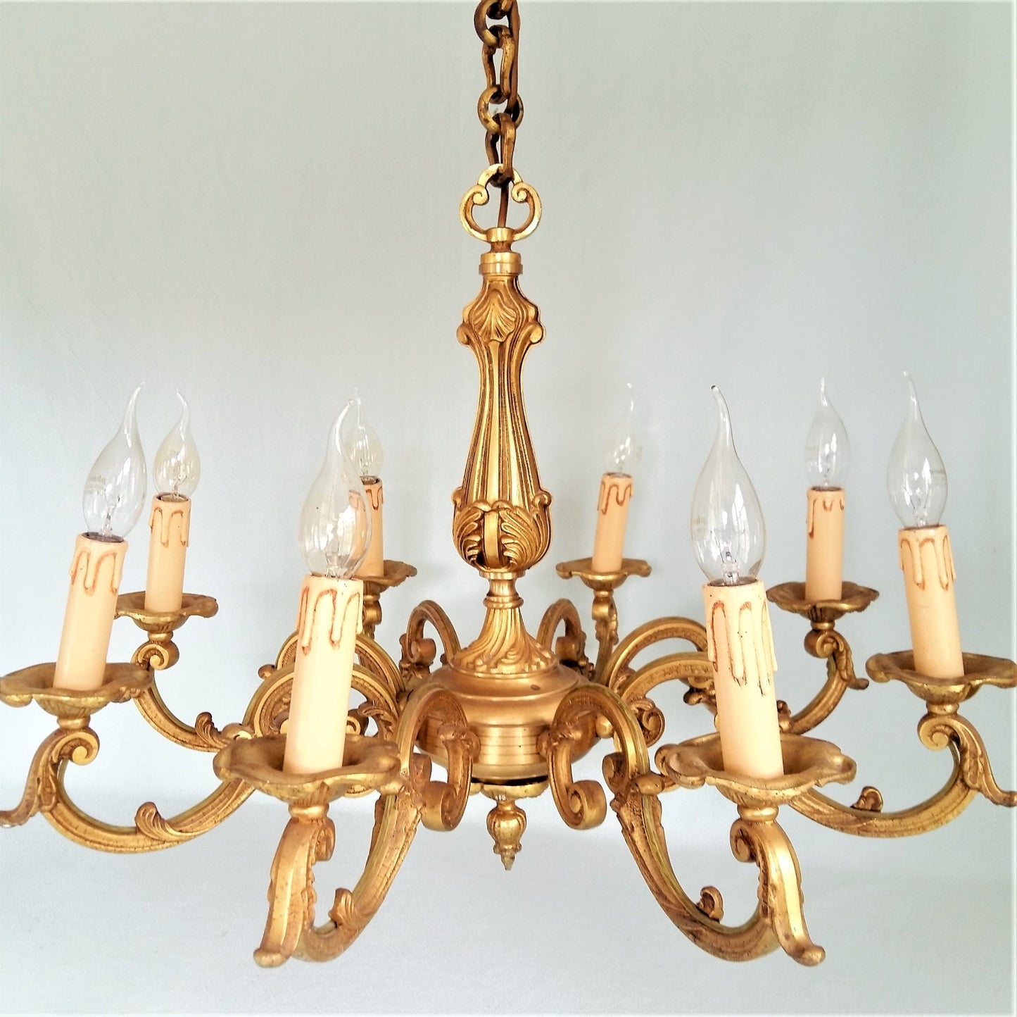 Bronze 8 arm chandelier. Rococo/ Baroque lighting from Tiggy & Pip - Just €560! Shop now at Tiggy and Pip