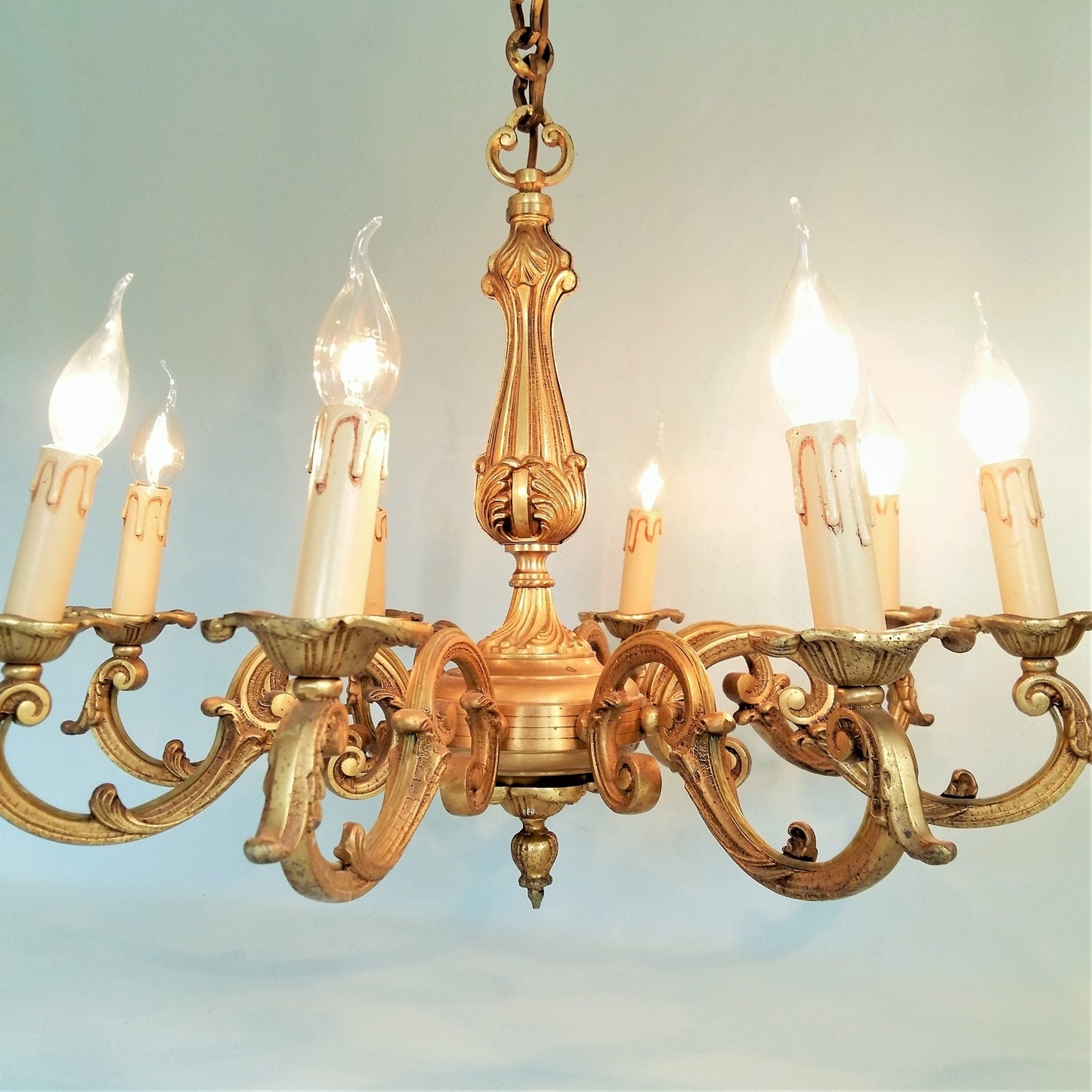 Bronze 8 arm chandelier. Rococo/ Baroque lighting from Tiggy & Pip - Just €560! Shop now at Tiggy and Pip