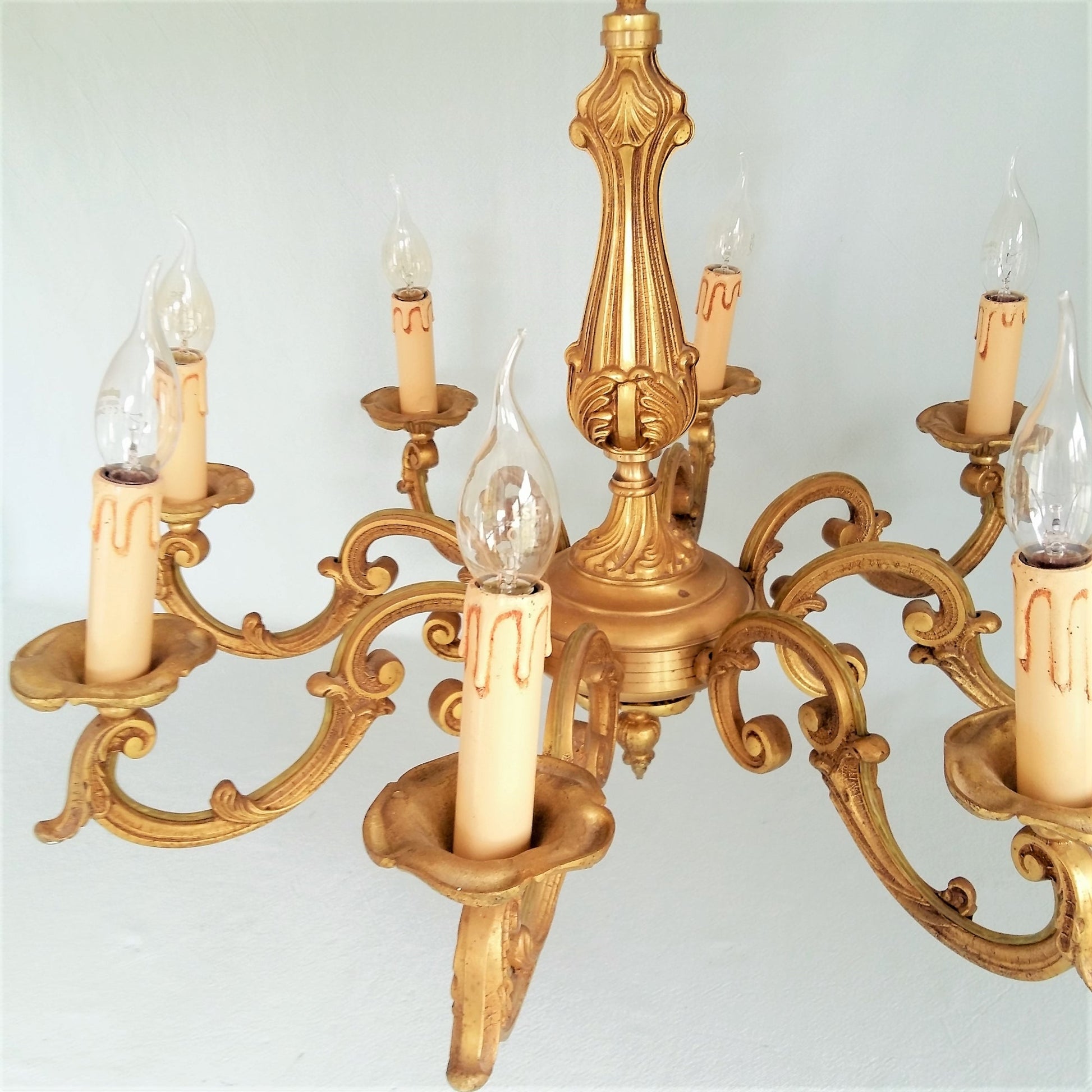 Bronze 8 arm chandelier. Rococo/ Baroque lighting from Tiggy & Pip - Just €560! Shop now at Tiggy and Pip