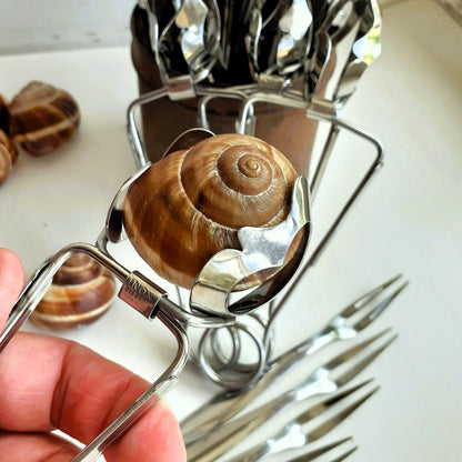 16 Piece Escargot Cutlery Set. Snail Tongs and Forks from Tiggy & Pip - Just €120! Shop now at Tiggy and Pip