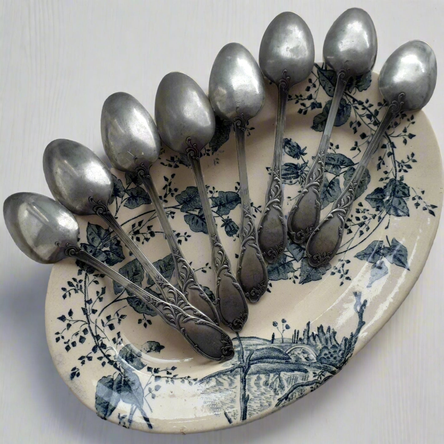 8 Antique Spoons. Rococo Style Dessert Spoons from Tiggy & Pip - Just €88! Shop now at Tiggy and Pip