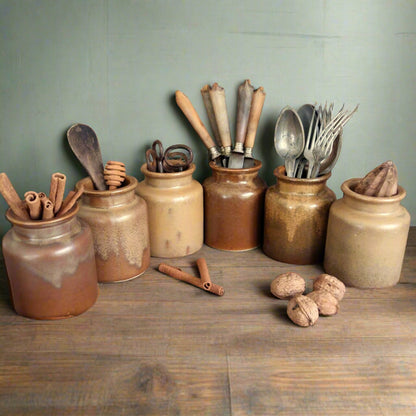 Set of 6 Stoneware Mustard Pots. from Tiggy & Pip - Just €144! Shop now at Tiggy and Pip