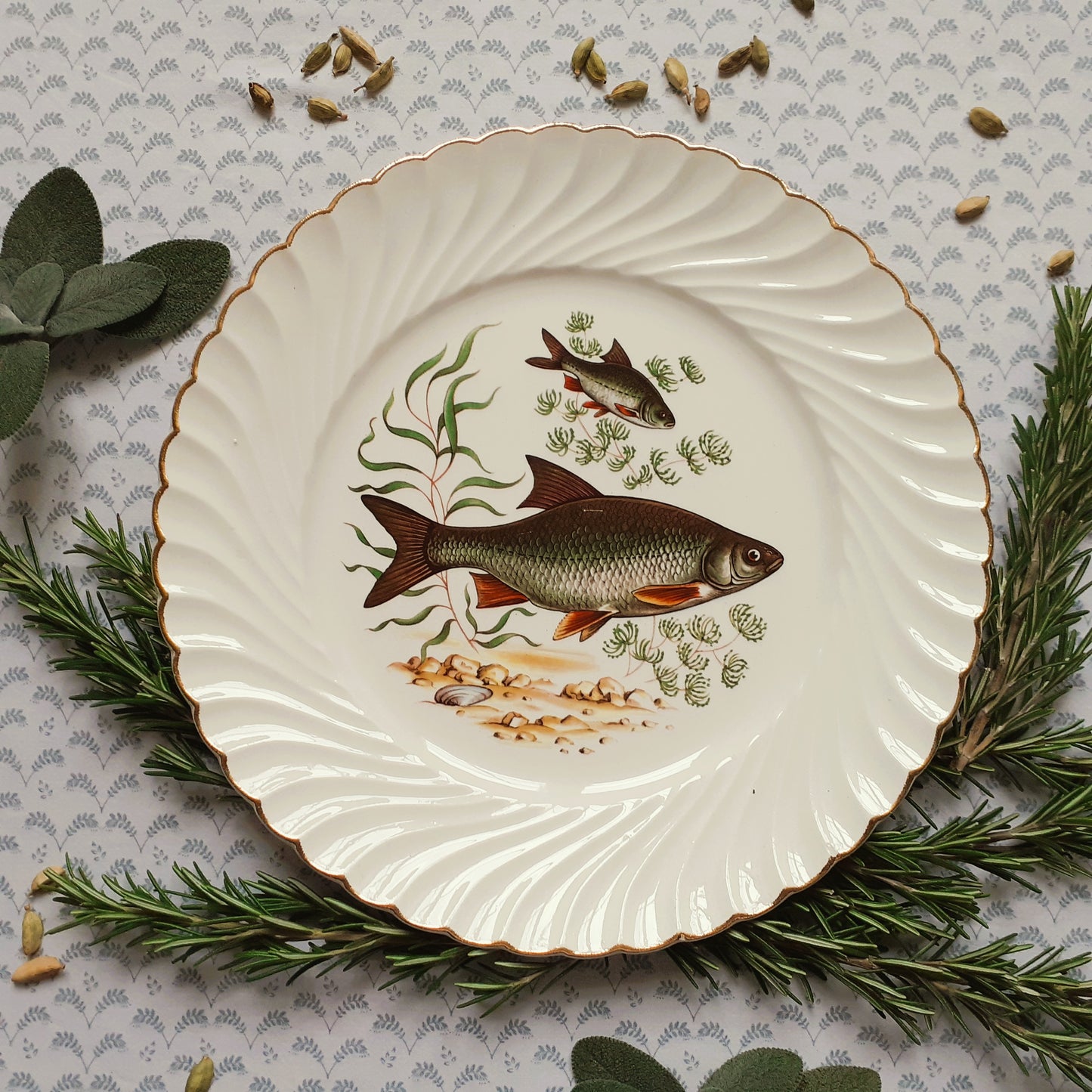 NINE Mix and Match Vintage Fish Plates from Tiggy and Pip - Just €216! Shop now at Tiggy and Pip