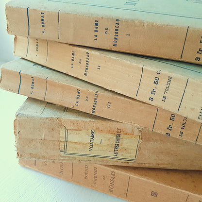 Antique Book Stack of French Classics from Tiggy & Pip - Just €120! Shop now at Tiggy and Pip