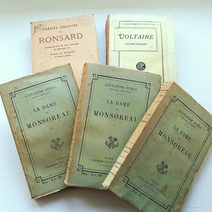 Antique Book Stack of French Classics from Tiggy & Pip - Just €120! Shop now at Tiggy and Pip