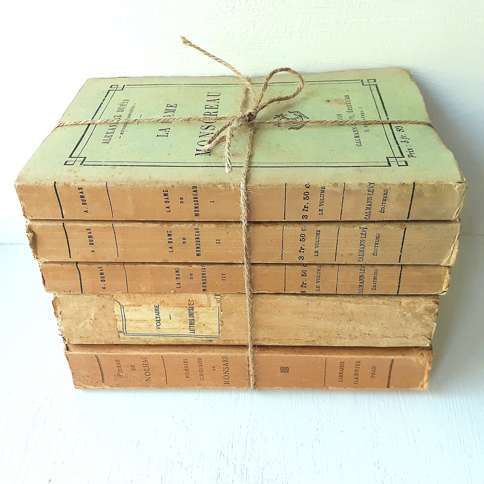 Antique Book Stack of French Classics from Tiggy & Pip - Just €120! Shop now at Tiggy and Pip