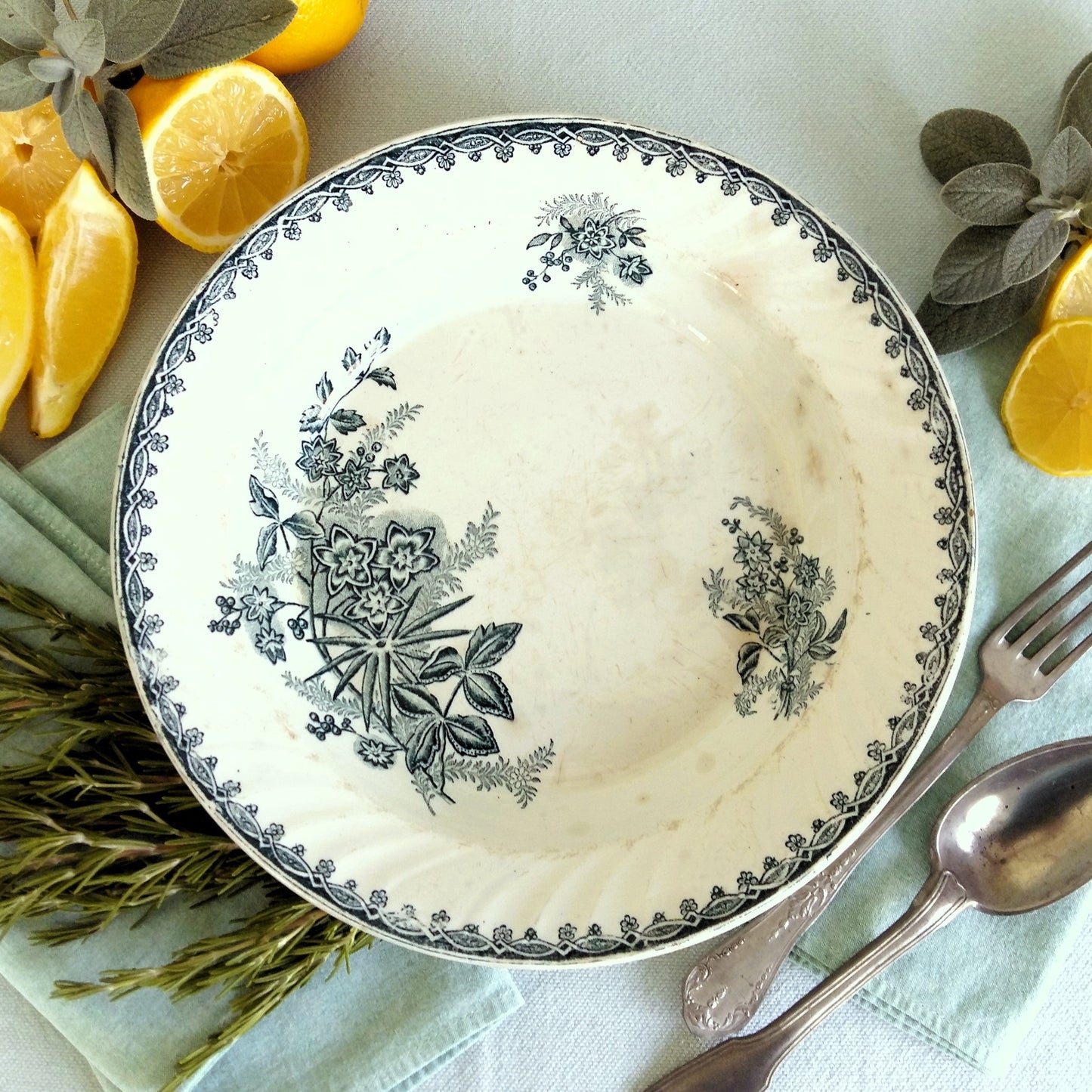 6 Antique Ironstone Transferware Plates from Tiggy & Pip - Just €216! Shop now at Tiggy and Pip