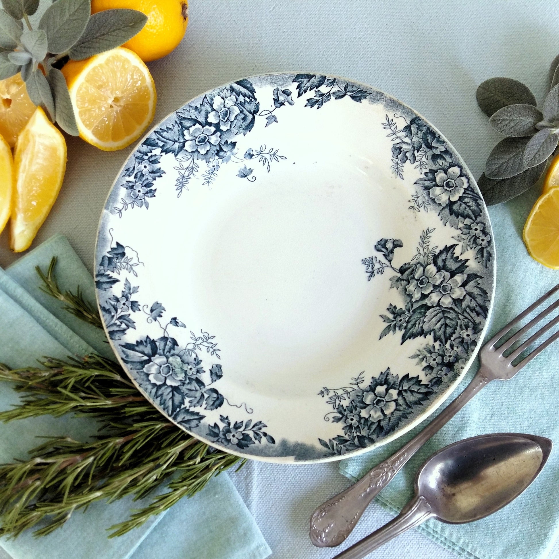 6 Antique 1800s Ironstone Transferware Plates from Tiggy & Pip - Just €220! Shop now at Tiggy and Pip