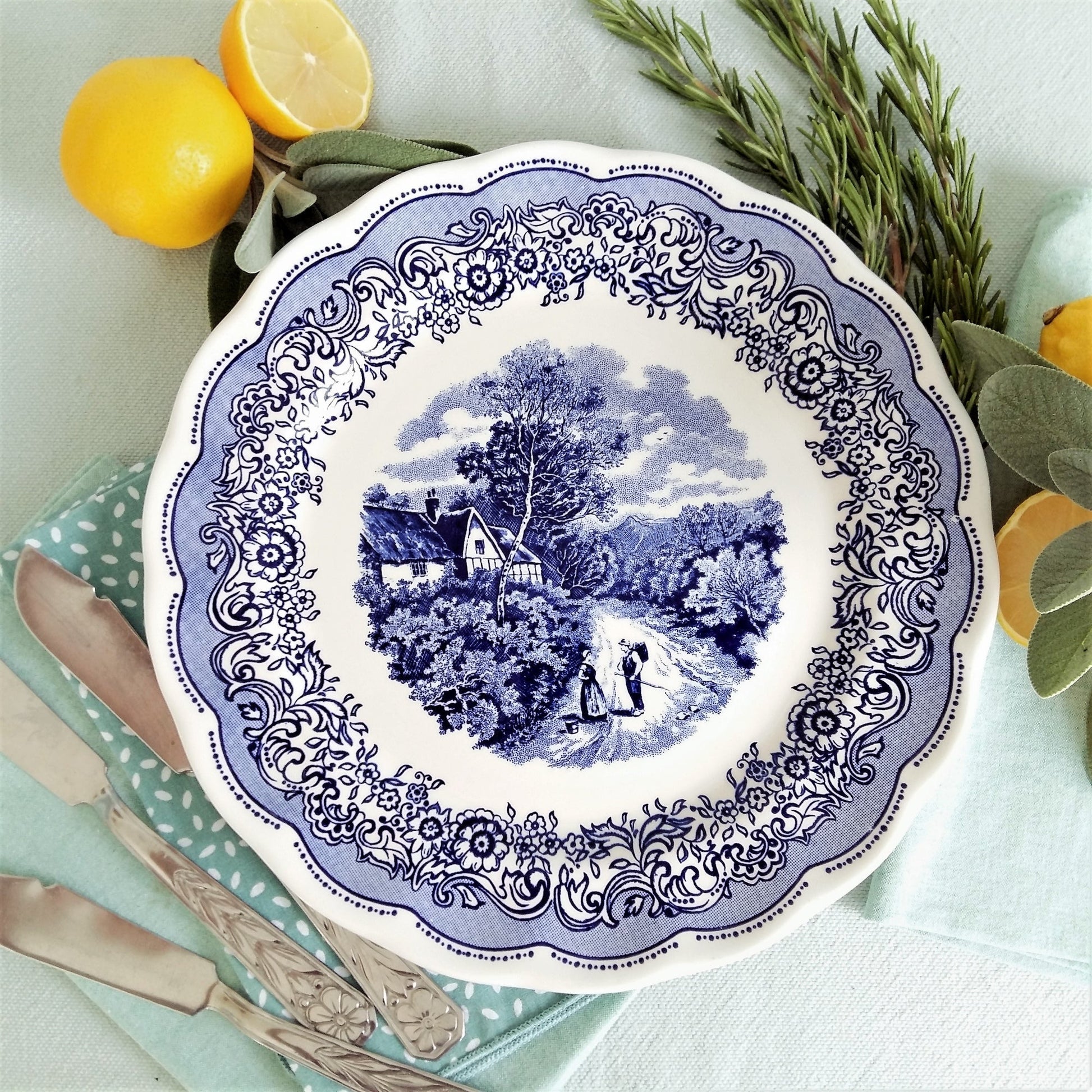 SIX Mismatched Transferware Plates from Tiggy & Pip - Just €149! Shop now at Tiggy and Pip