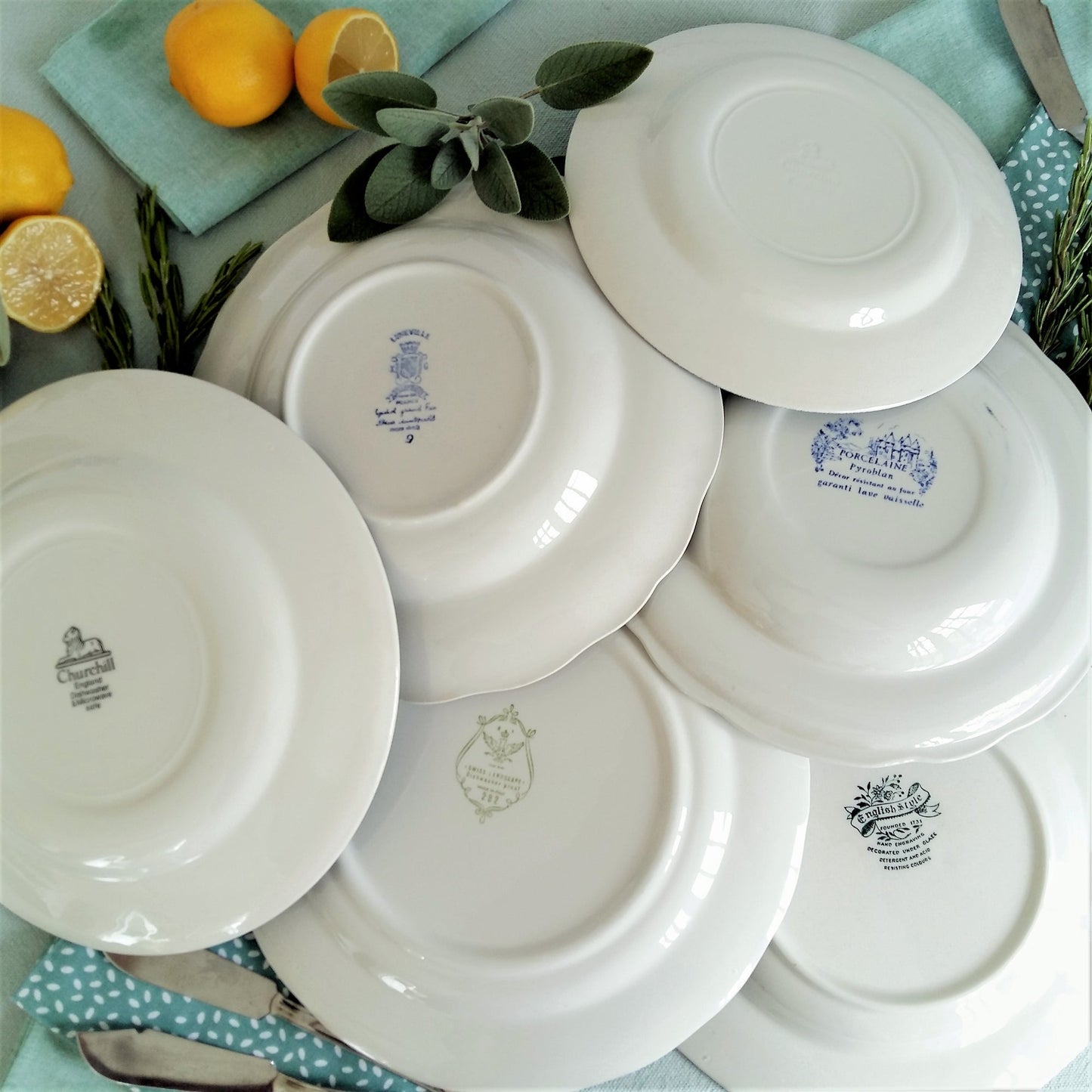 SIX Mismatched Transferware Plates from Tiggy & Pip - Just €149! Shop now at Tiggy and Pip