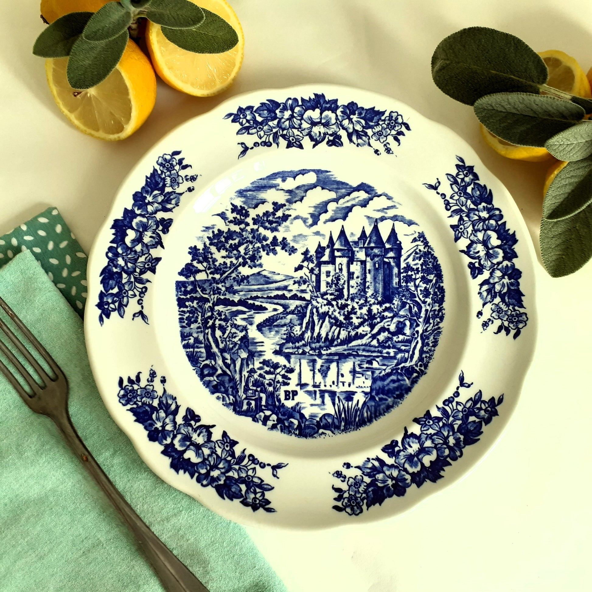 SIX Mismatched Blue and White Transferware Plates from Tiggy & Pip - Just €149! Shop now at Tiggy and Pip