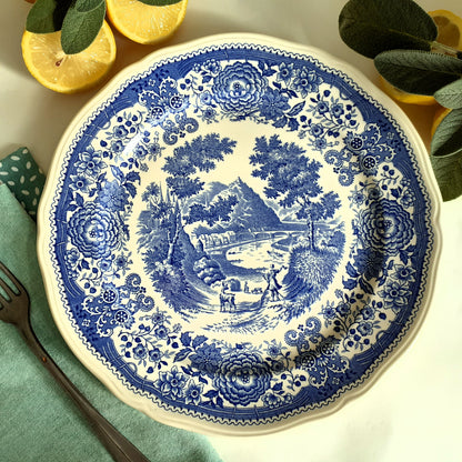 SIX Mismatched Blue and White Transferware Plates from Tiggy & Pip - Just €149! Shop now at Tiggy and Pip