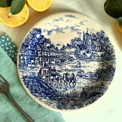 SIX Mismatched Blue and White Transferware Plates from Tiggy & Pip - Just €149! Shop now at Tiggy and Pip