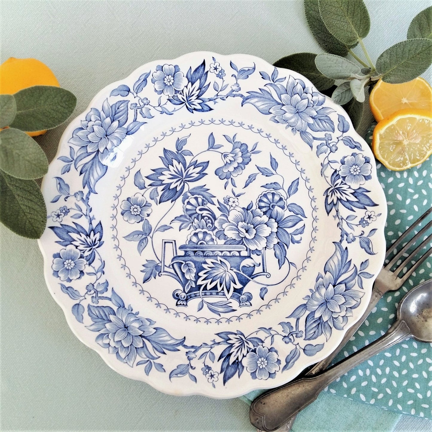 Eight mismatched blue and white plates from Tiggy & Pip - Just €199! Shop now at Tiggy and Pip