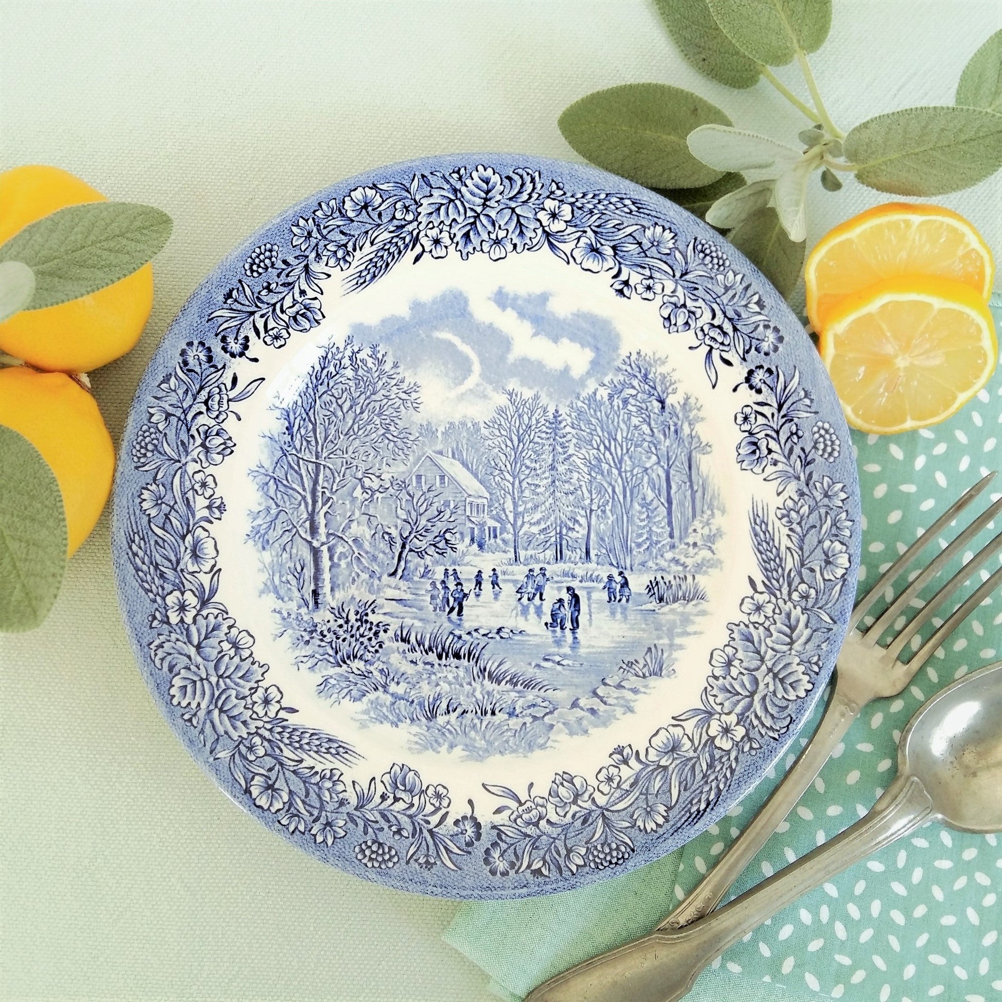 Eight mismatched blue and white plates from Tiggy & Pip - Just €199! Shop now at Tiggy and Pip