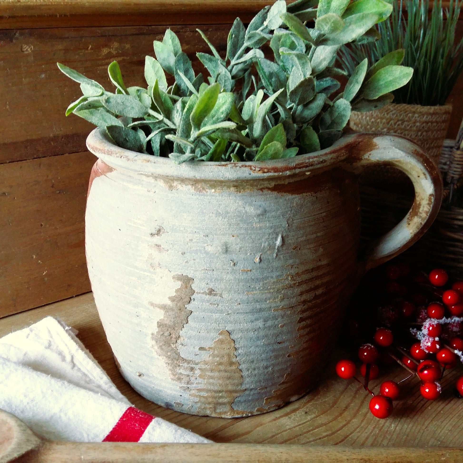 Antique Stoneware Crock Pot with Pouring Lip from Tiggy & Pip - Just €120! Shop now at Tiggy and Pip