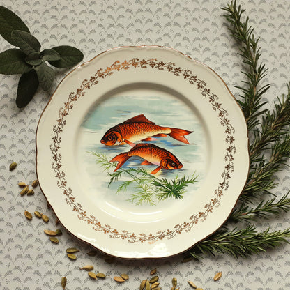 Six 1960s, French, Digoin Porcelain, Fish Plates from Tiggy & Pip - Just €168! Shop now at Tiggy and Pip