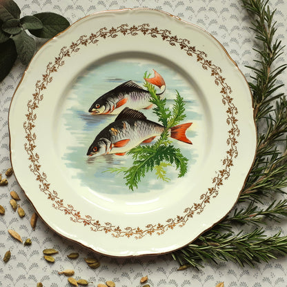 Six 1960s, French, Digoin Porcelain, Fish Plates from Tiggy & Pip - Just €168! Shop now at Tiggy and Pip