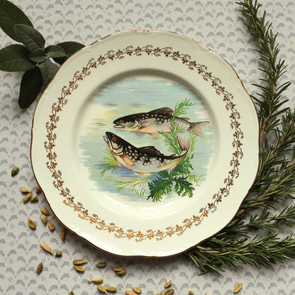 Six 1960s, French, Digoin Porcelain, Fish Plates from Tiggy & Pip - Just €168! Shop now at Tiggy and Pip