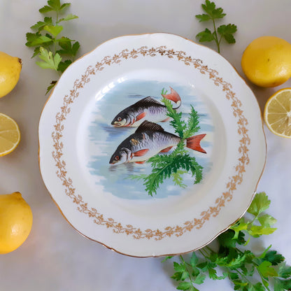 Six 1960s, French, Digoin Porcelain, Fish Plates from Tiggy & Pip - Just €168! Shop now at Tiggy and Pip