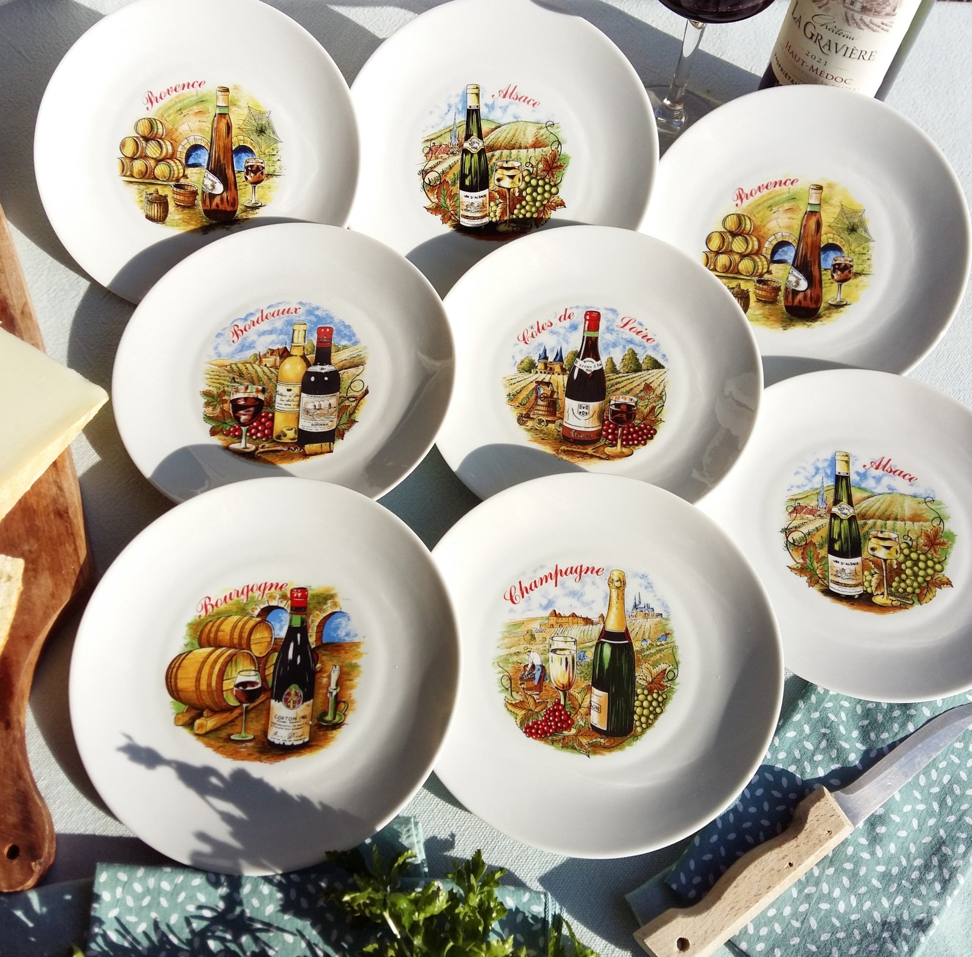 EIGHT Vintage Wine and Cheese Plates from Tiggy & Pip - Just €160! Shop now at Tiggy and Pip