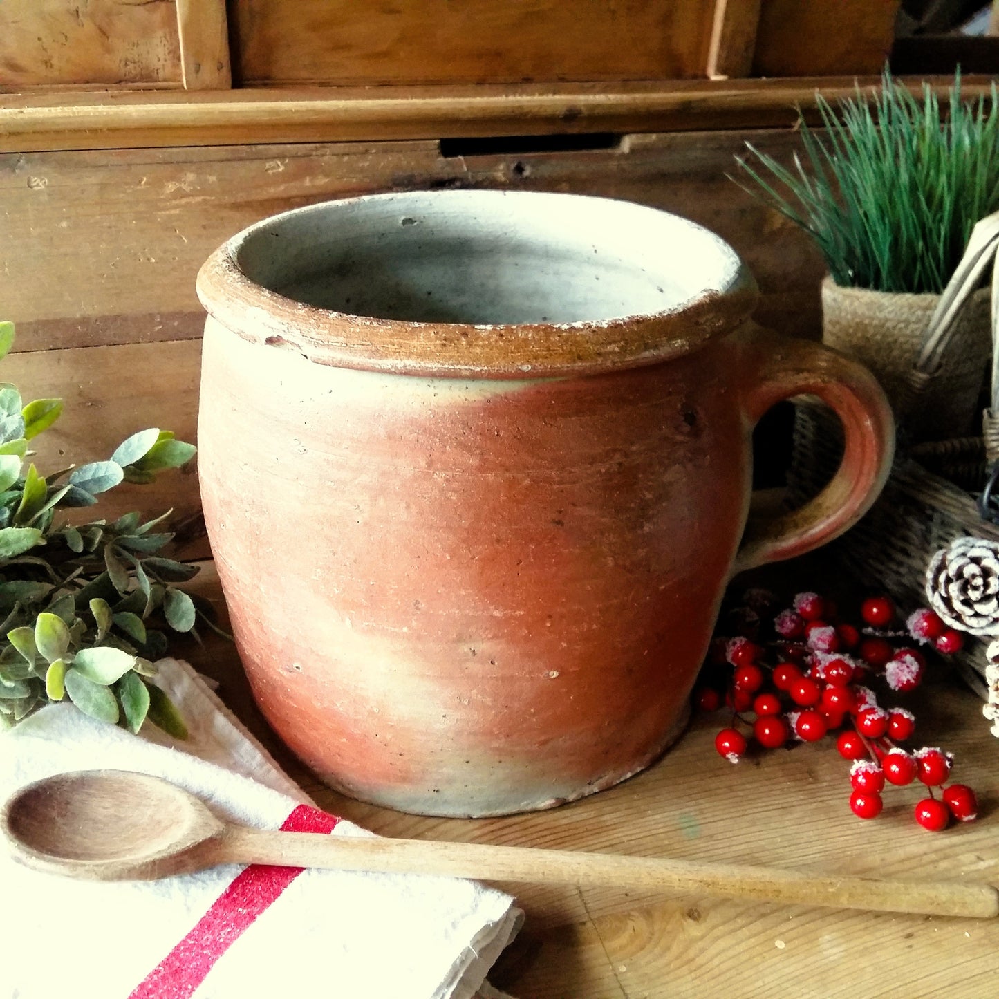 Enormous Antique Stoneware Confit Pot from Tiggy & Pip - Just €169! Shop now at Tiggy and Pip