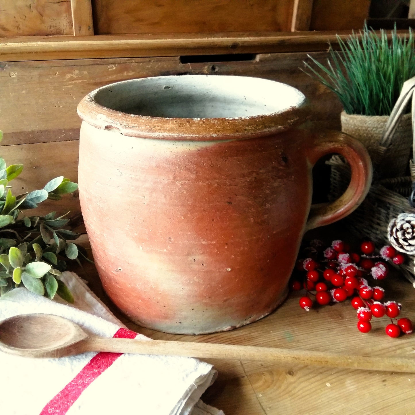 Enormous Antique Stoneware Confit Pot from Tiggy & Pip - Just €169! Shop now at Tiggy and Pip