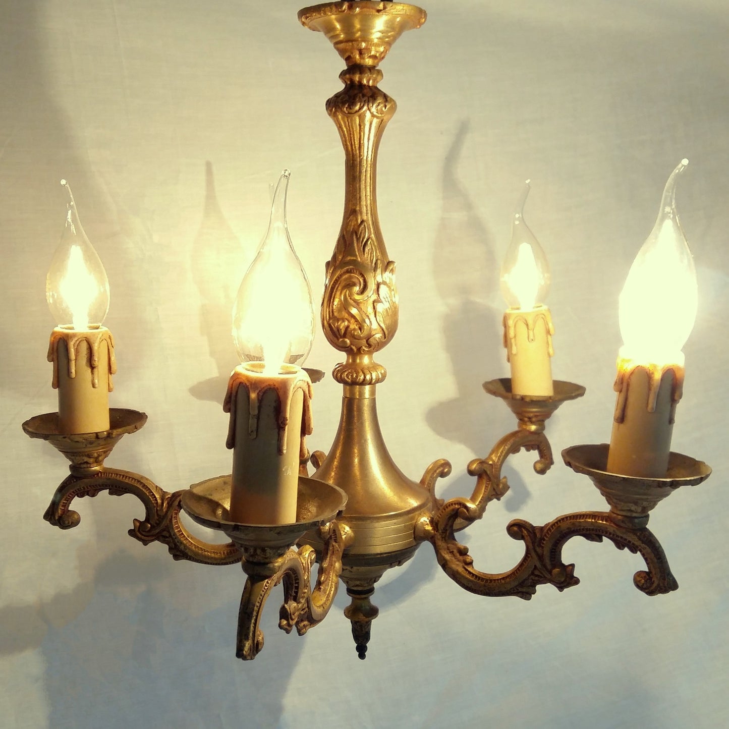 Bronze Ornate 5 Arm Chandelier from Tiggy & Pip - Just €320! Shop now at Tiggy and Pip