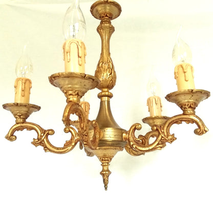 Bronze Ornate 5 Arm Chandelier from Tiggy & Pip - Just €320! Shop now at Tiggy and Pip