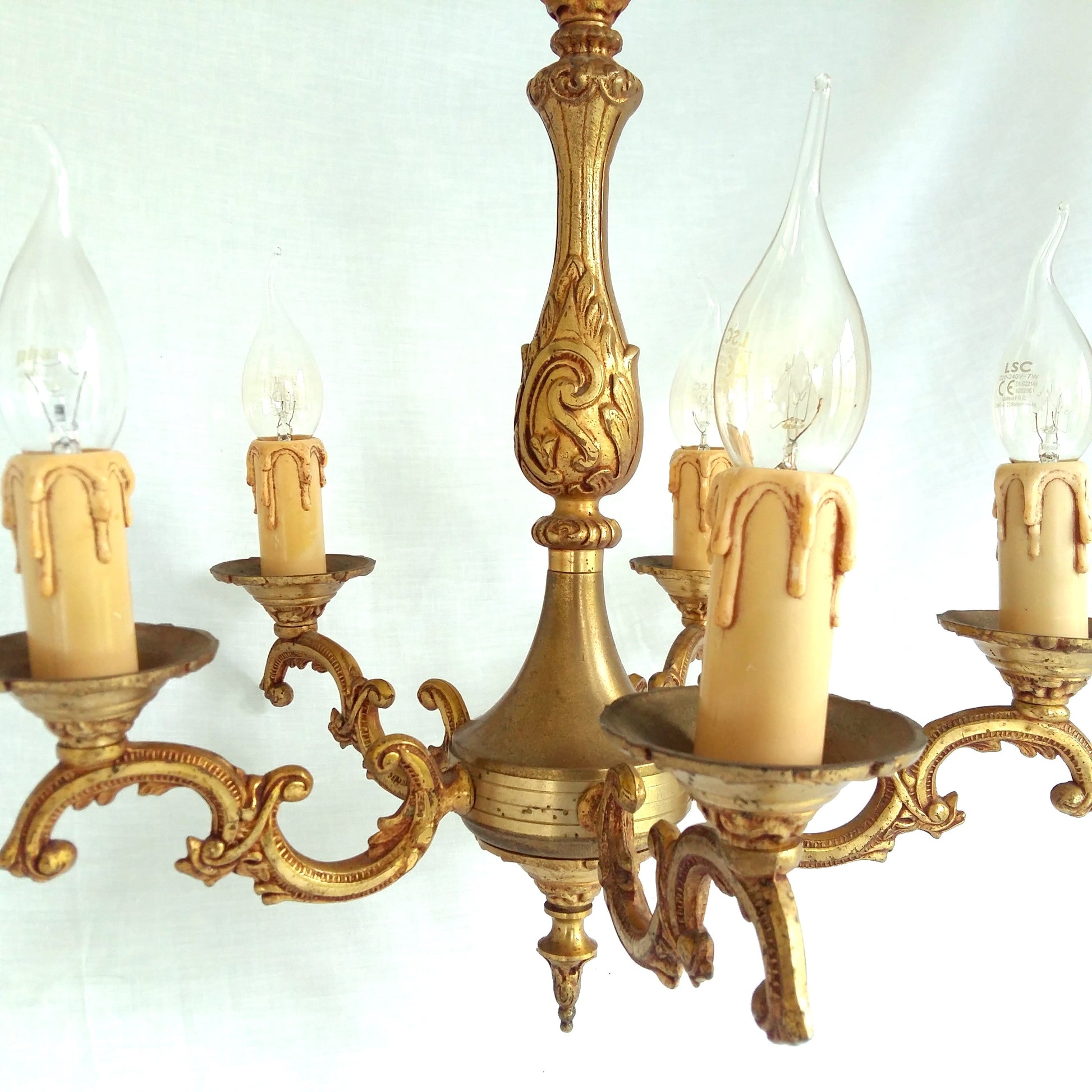 Bronze Ornate 5 Arm Chandelier from Tiggy & Pip - Just €320! Shop now at Tiggy and Pip