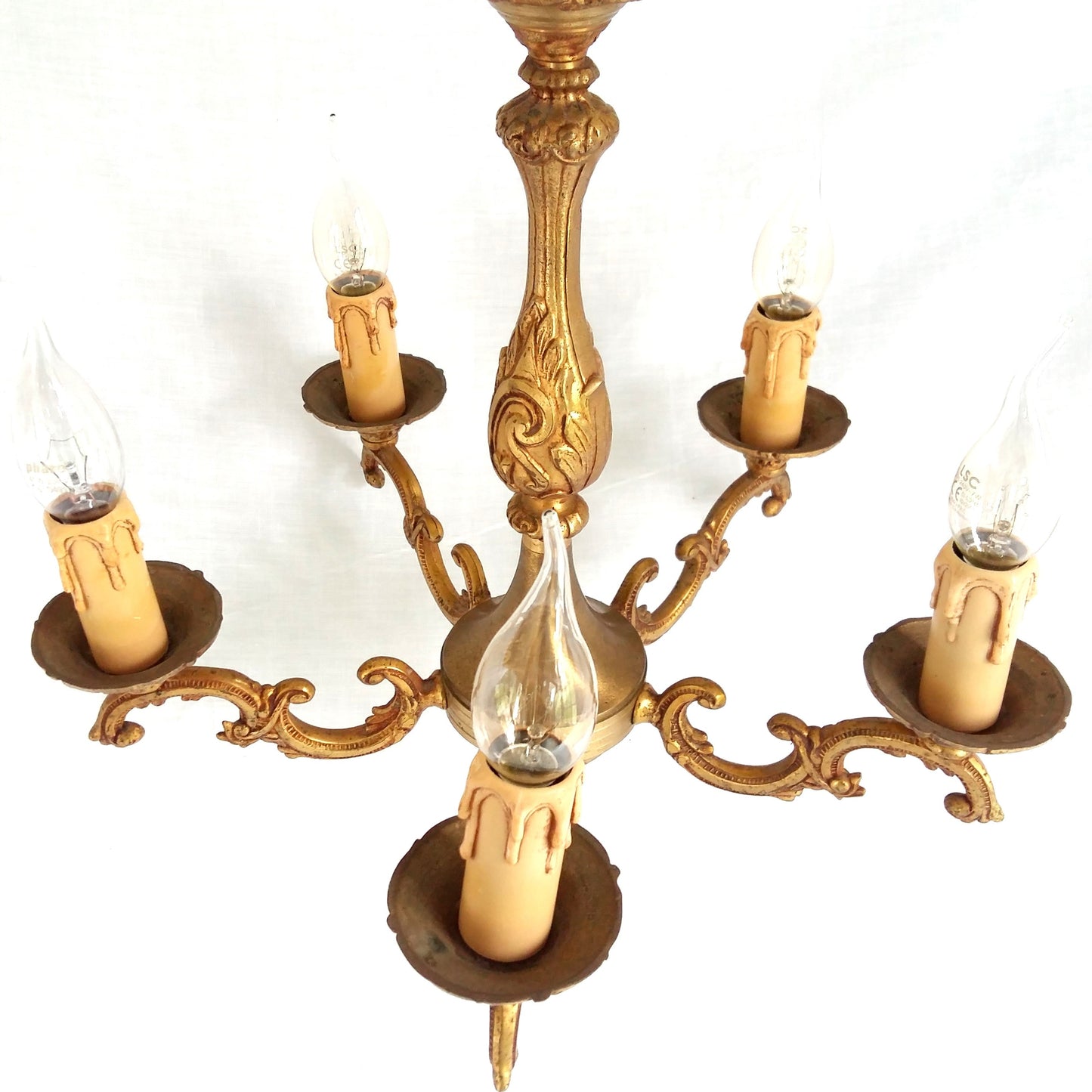 Bronze Ornate 5 Arm Chandelier from Tiggy & Pip - Just €320! Shop now at Tiggy and Pip