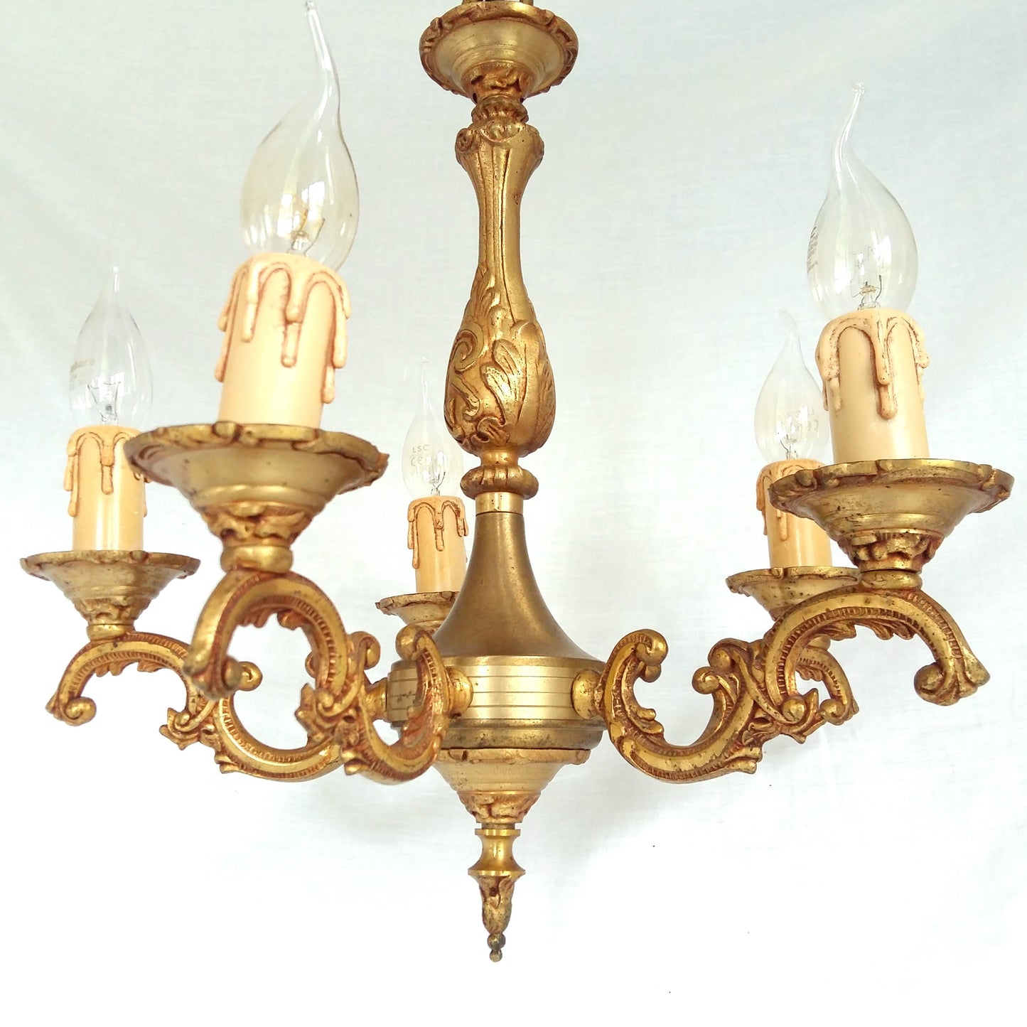 Bronze Ornate 5 Arm Chandelier from Tiggy & Pip - Just €320! Shop now at Tiggy and Pip