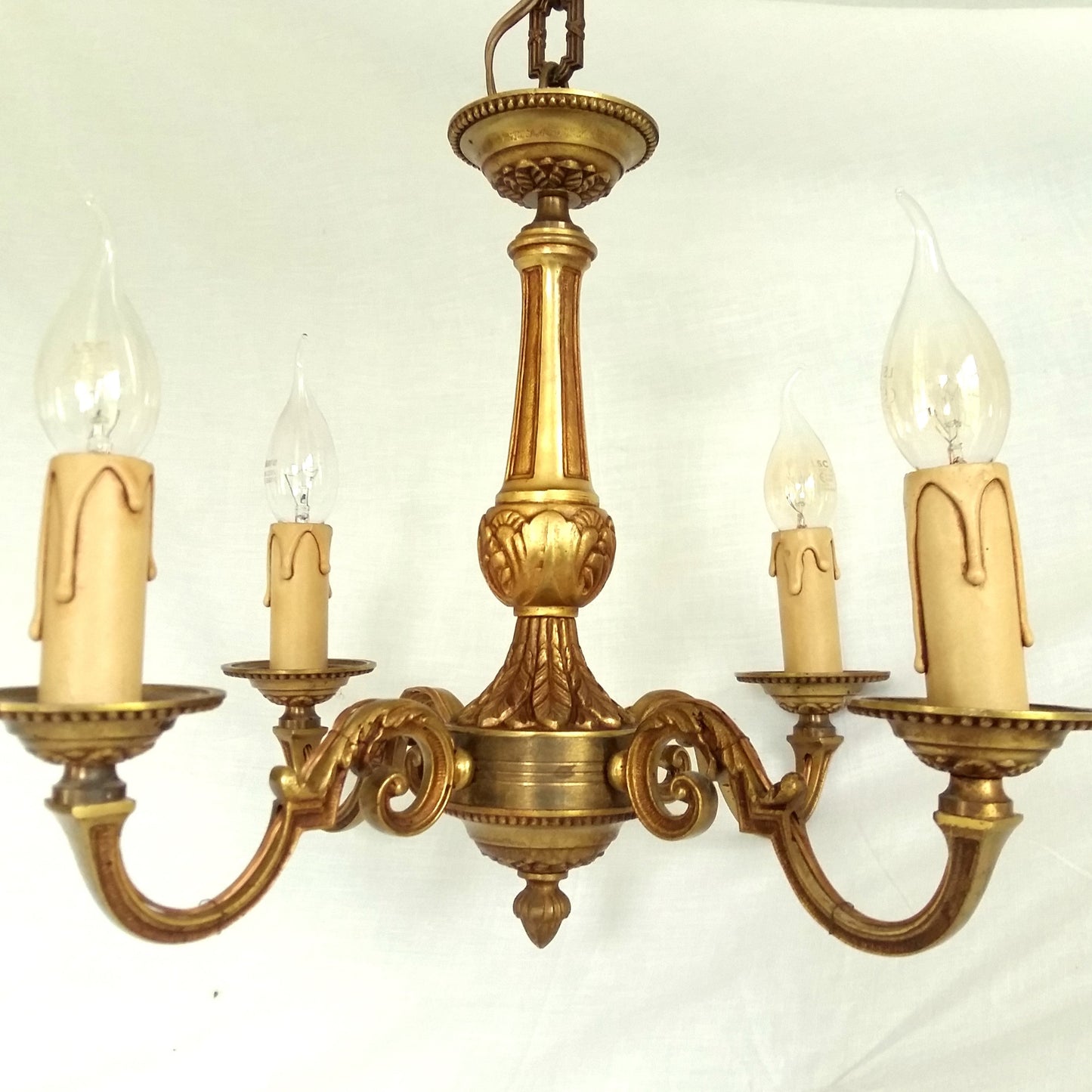 Antique Bronze Ornate 4 Arm Chandelier from Tiggy & Pip - Just €290! Shop now at Tiggy and Pip