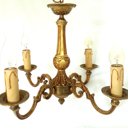 Antique Bronze Ornate 4 Arm Chandelier from Tiggy & Pip - Just €290! Shop now at Tiggy and Pip