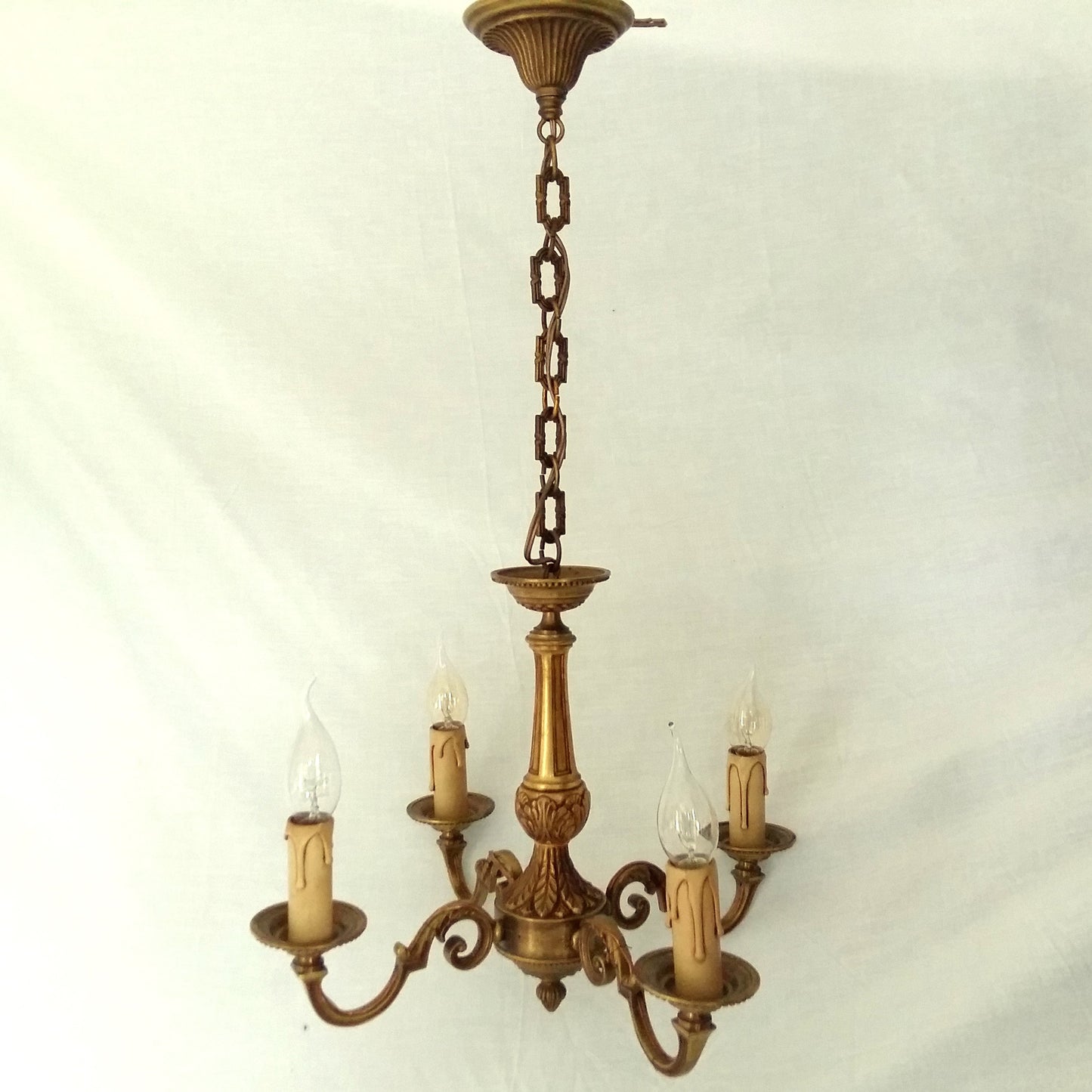 Antique Bronze Ornate 4 Arm Chandelier from Tiggy & Pip - Just €290! Shop now at Tiggy and Pip