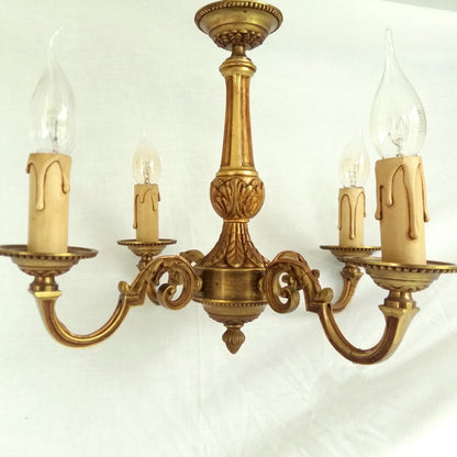 Antique Bronze Ornate 4 Arm Chandelier from Tiggy & Pip - Just €290! Shop now at Tiggy and Pip