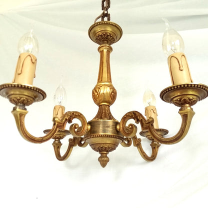 Antique Bronze Ornate 4 Arm Chandelier from Tiggy & Pip - Just €290! Shop now at Tiggy and Pip