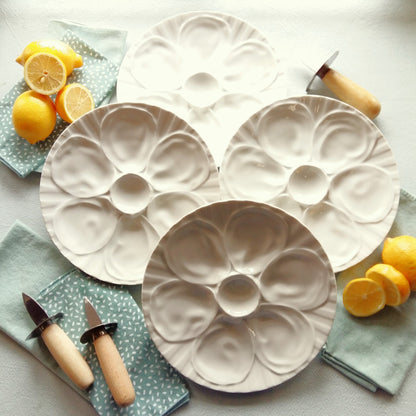 FOUR Oyster Plates. Pillivuyt Porcelain from Tiggy & Pip - Just €116! Shop now at Tiggy and Pip